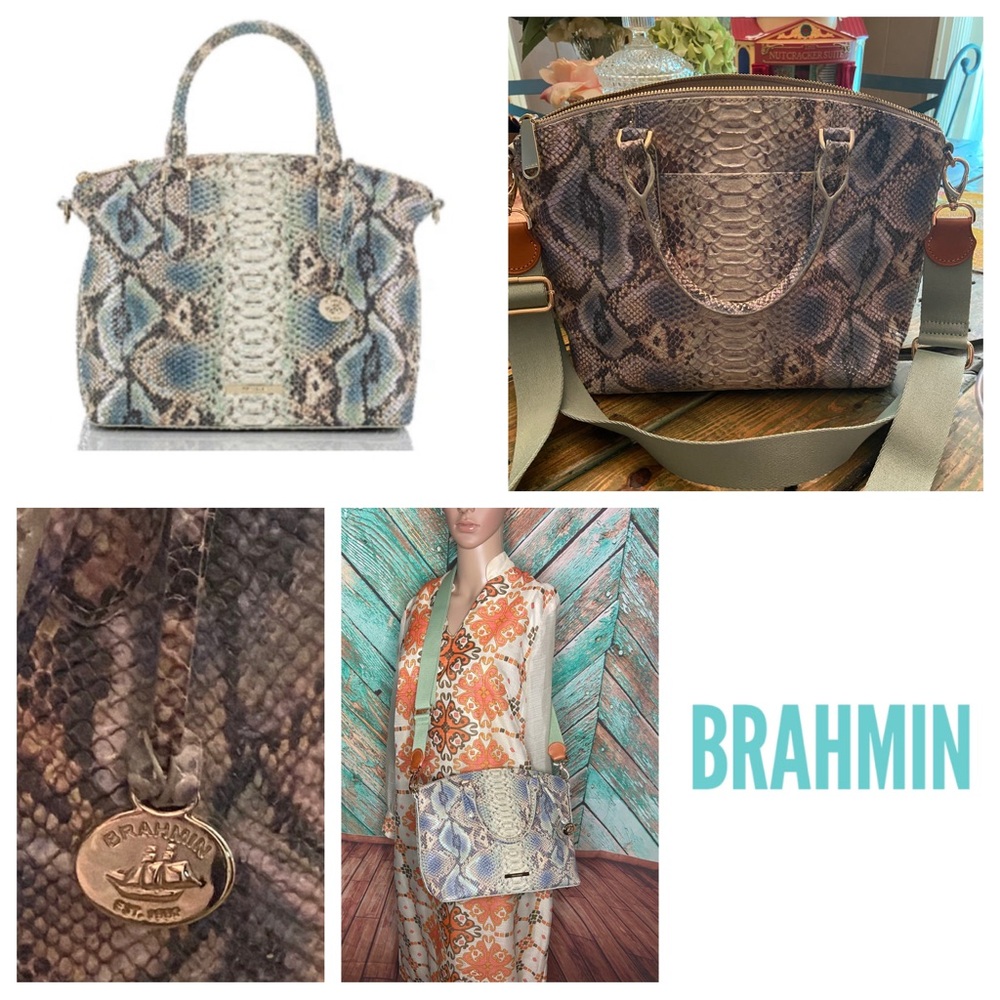 Brahmin Medium Duxbury Satchel Haven Roxanne Leather Snake Print Satchel